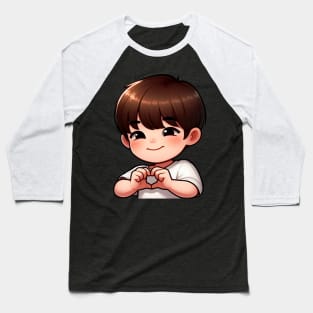 Cool Guy Korean Finger Hearts Kpop Baseball T-Shirt